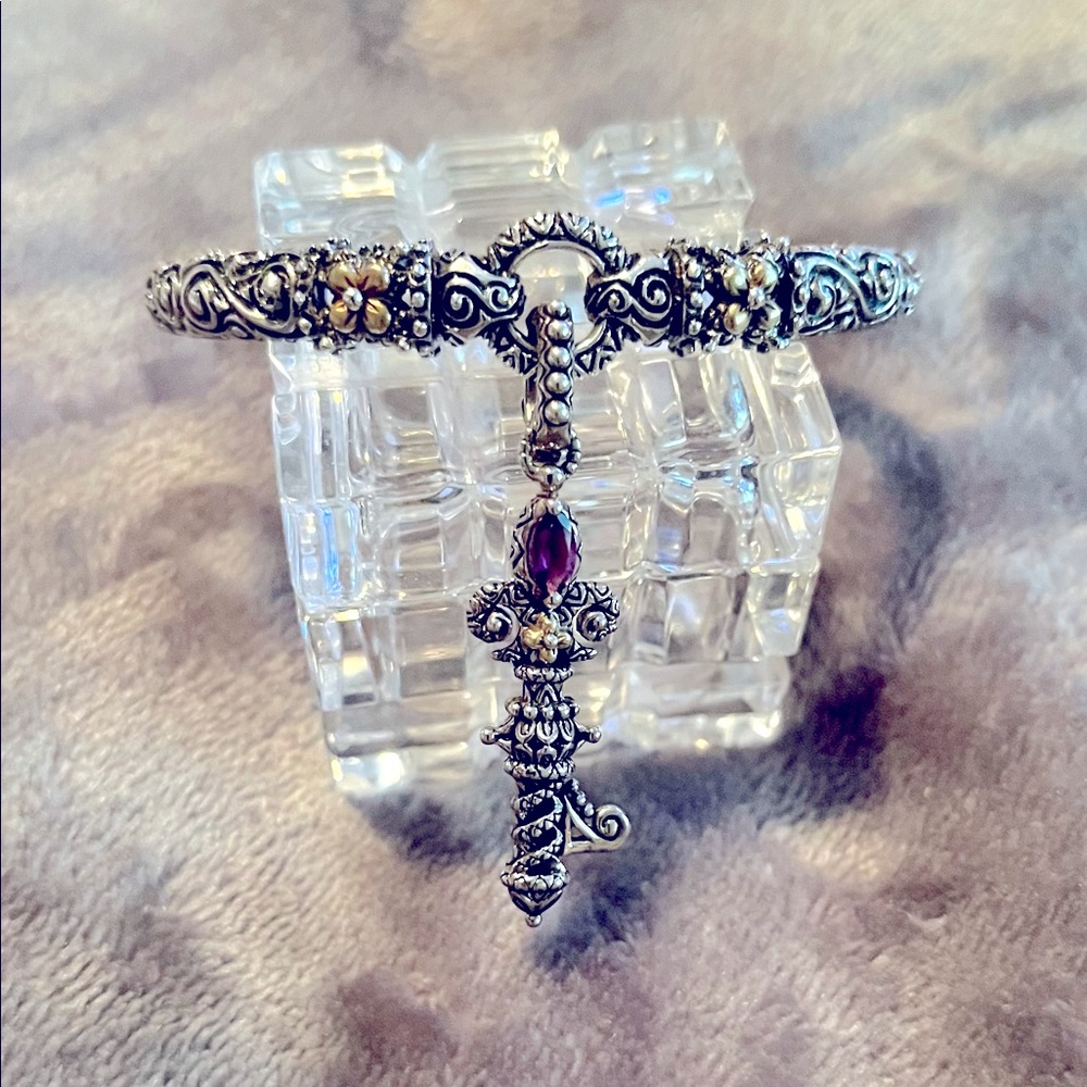 Stunning Barbara Bixby Amethyst Key Enhancer & 18k Gold & Sterling Silver